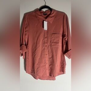 Splendid Women Casual Rust Button Down Shirt